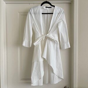 Zara White Wrap Blouse